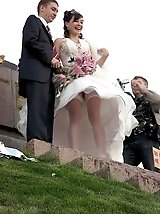22 pictures - Naughty Brides upskirt photos