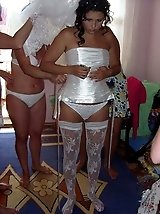21 pictures - Naughty Brides upskirt photos