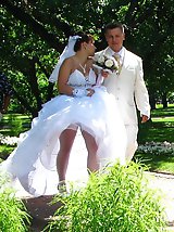 10 pictures - Naughty Brides upskirt photos