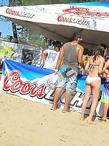 12 pictures - Horny nude action of bikini blonde