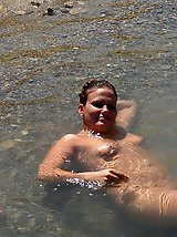 12 pictures - Young brunette nudists sexy posing
