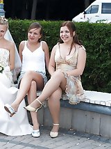 10 pictures - Naughty Brides upskirt photos