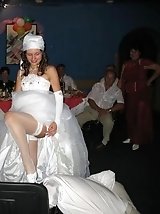 10 pictures - Naughty Brides upskirt photos