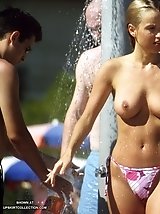 12 pictures - Girls in wet bikinis lose bra and show titties