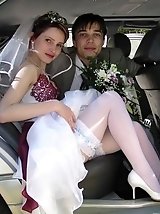 10 pictures - Naughty Brides upskirt photos
