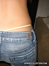 19 pictures - Teen girls in tight jeans fool around and show panties