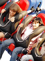 12 pictures - Cute upskirt girls in amusement park