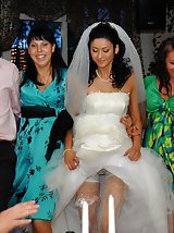 10 pictures - Naughty Brides upskirt photos