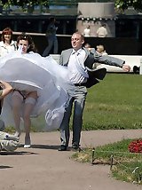 10 pictures - Naughty Brides upskirt photos