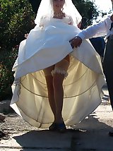 10 pictures - Naughty Brides upskirt photos