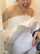 10 pictures - Naughty Brides upskirt photos