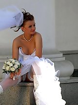 10 pictures - Naughty Brides upskirt photos